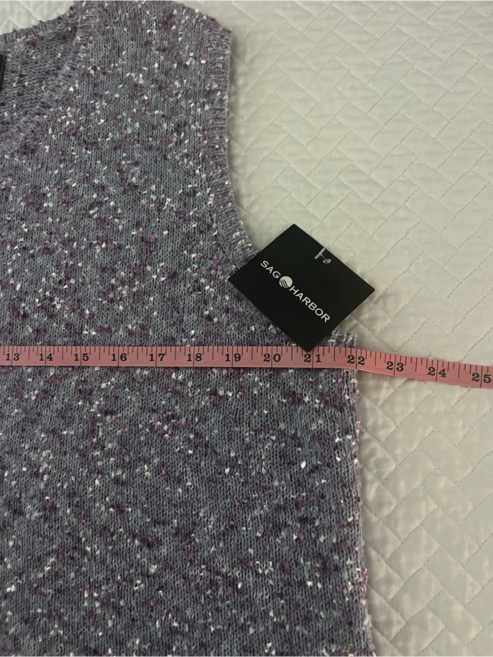 Sag Harbor Lavender Sleeveless Speckled Knit Tank - Picture 6 of 6